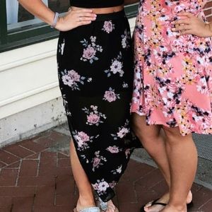 Floral maxi skirt